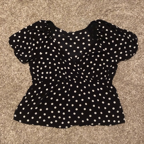 PENN. Polka Dot Peplum Blouse - Picture 3 of 8